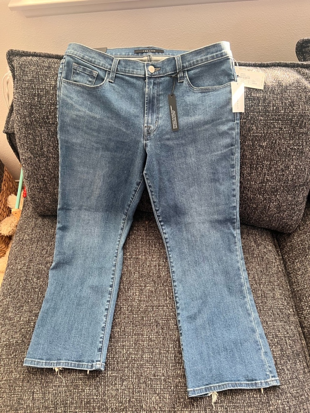 J Brand Light Blue Cropped Flare Jeans